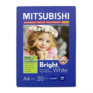 کاغذ چاپ عکس میتسوبیشی مدل گلاسه سایز A4 بسته 20 عددی
