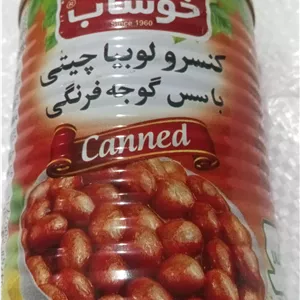 کنسرو لوبیا چیتی با سس گوجه فرنگی خوشاب 350 گرمی