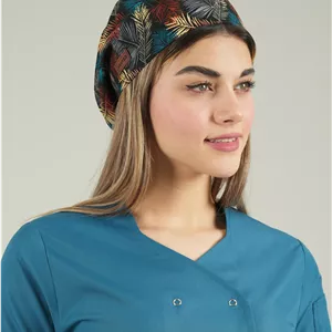 کلاه جراحی مشکی طرح پر مدل ساده