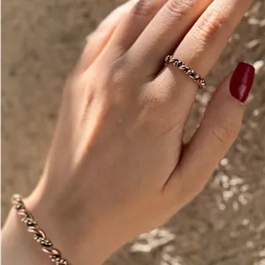 پک دستبند و حلقه مسی زنانه