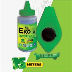 چاک لاین 15 متری با پودر رنگی و آب تراز اکو EKO مدل ECL-001