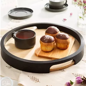 سینی سرو گرد کف  چوبی برند رایکا