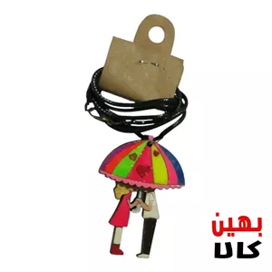 گردنبند چوبی _ طرح چتر عاشقانه