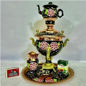 ست سیسمونی مسی سماور سبز sis-105