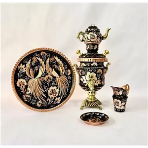 ست سیسمونی مسی سماور الماس تراش  کد sis-104