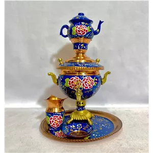 ست سیسمونی مسی سماور آبی کد sis-103
