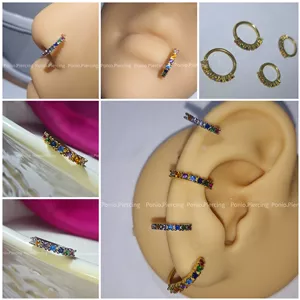 پیرسینگ حلقه ای مولتی کالر(گوش،لب،بینی)