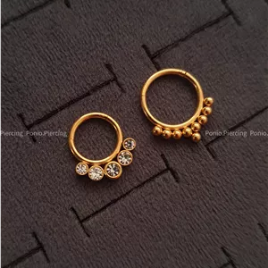 پیرسینگ حلقه اروپایی طلایی(گوش،سپتوم،اسمایل)