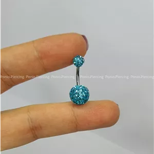 پیرسینگ ناف رزینی آبی
