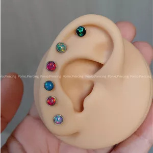 پیرسینگ گوش اوپال ۴میل پشت گوی