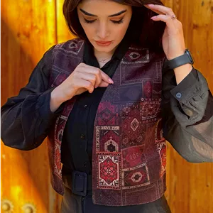 جلیقه زنانه طرح سوزندوزی کاشان