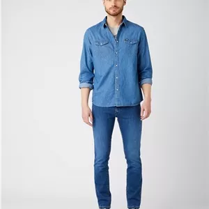 پیراهن مردانه رانگلر Wrangler Ls Denim Shirt رنگ ایندیگو