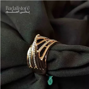 انگشتر ژوپینگ زنانه نگین دار مدل موج دار کد 10054