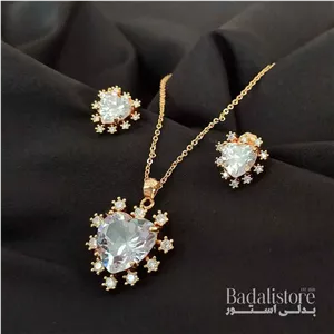 نیم ست جواهری قلبی نگین بزرگ برند ysx کد 10100