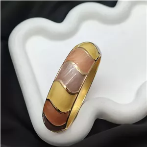 بنگل میناکاری زنانه رنگ قهوه ای کرم کد 10341 