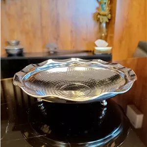 پیش دستی مسی  3 پایه کروم  قطر 18 سانت