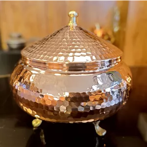 قندان سفینه ای  مسی سایز 1  ازتفاع 10 دهانه 7 سانت