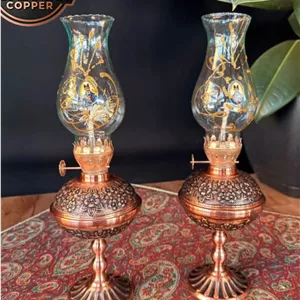 گردسوز مسی سیاه قلم گلبرگ ارتفاع ۲۶ سانت یک عددی