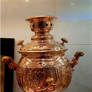 سماور گازی مسی قلم کاری ۶ لیتری