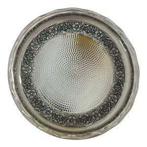 سینی مسی گلبرگ سیاه قلم کروم سایز ۲ قطر ۳۳ سانت