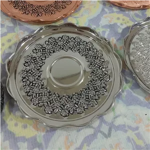 پیش دستی شش تایی رز مس کروم شده نانو قلم کاری کار اعلا