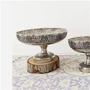 میوه خوری مسی کروم شده نانو گلبرگ زیبا پایه دار 