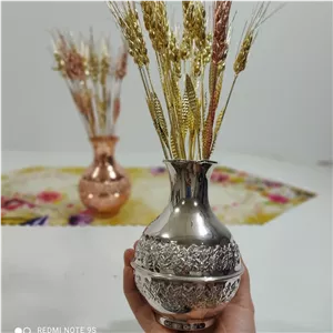 گلدان رز مس مسی کروم شده کار خیلی زیبا