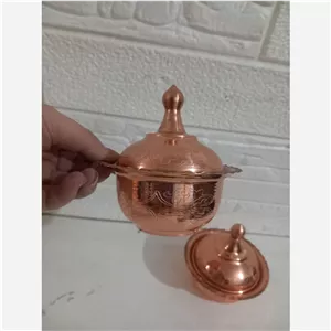 قندان مسی دو عددی براق باهم طرح دار نانو رنگ ثابت