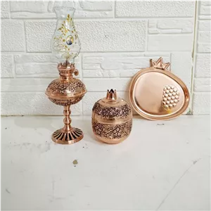 ست سه تیکه مسی یلدایی زیبا گلبرگ نانو