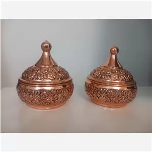 قندان مسی دو عددی گلبرگ زیبا نانو شده