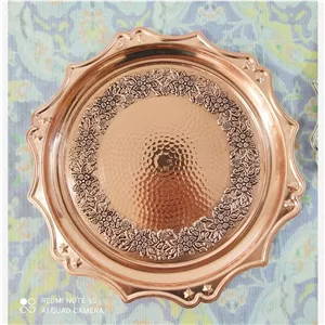 سینی  مسی خورشیدی گلبرگ نانو شده  کار فوق العاده اعلا با قطر34