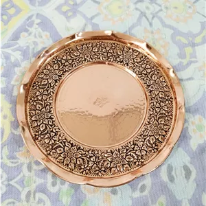 پیش دستی مسی گلبرگ سیاه قلم مس زنجان نمونه