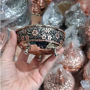 پیاله مسی ۶ تایی گلبرگ تراش نانو شده رنگ ثابت