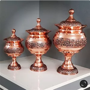 قندان گنبدی گلبرگ مسی  سایز ۱ ارتفاع ۱۶ سیاه،قلم نانو جنس درجه یک