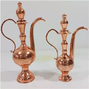 گلاب پاش تمام مسی در دار زنجان رنگ ثابت طرح دار سایز بزرگ ارتفاع ۳۳