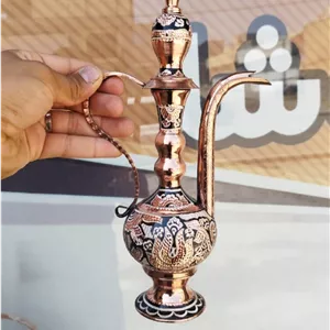 گلاب پاش مسی نقره کوب ارتفاع ۲۷ سانت