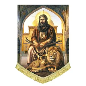 کتیبه مخمل عمودی شمایل امام علی(ع)در ایوان نجف