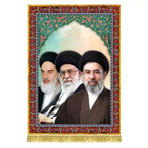 کتیبه مخمل امام خمینی و رهبر شهید امام خامنه ای و سید مجتبی خامنه ای