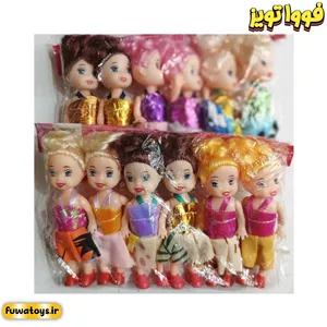 عروسک باربی کوچک بسته ۶ عددی سایز 10cm