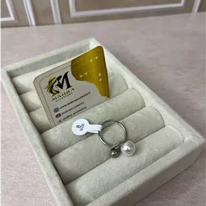 انگشتر فشن گوی مرواریدی نقره ای سایز8