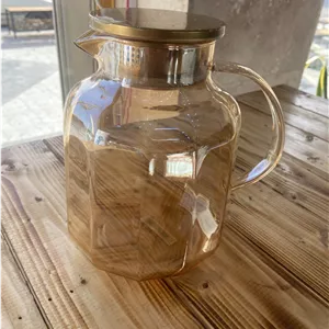 پارچ پیرکس آنتی شوک طرح گرد عسلی