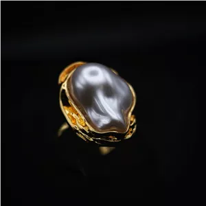 انگشتر زنانه استیل مدل موج مروارید (Pearl Wave) – کد A9046