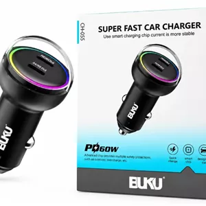 شارژر فندکی BUKU مدل CH-055 PD با قابلیت شارژ سریع