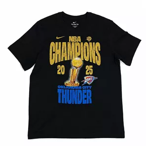 تیشرت مشکی مردانه نسخه محدود Nike مدل NBA Finals Champions 2025 - طرح Oklahoma City Thunder
