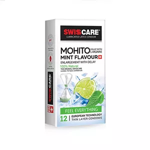 کاندوم تاخیری موهیتو نعنا سوئیس کر Swisscare Mohito Mint Flavour