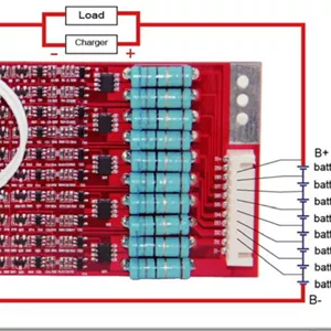 مدیریت شارژ و بی ام اس باتری لیتیوم آهن فسفات ۸ سلولی با بالانسر /LFP bms /8 cell smart LiFePo BMS real power(خرید شامل برد شارژ مطابق تصویر اصلی برد قرمز میباشد)