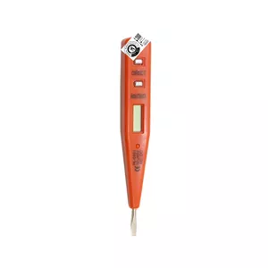 فازمتر دیجیتال AC-DC با نمایشگر lcd برای نمایش بازه ولتاژ با دو کلید لمسی نمونه قرمز(نارنجی) رنگ /۱۲ تا ۲۴۰ ولت