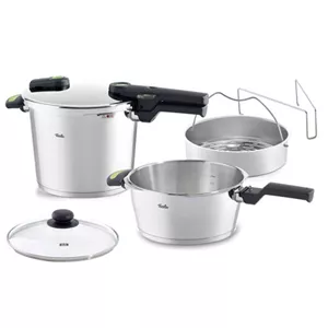 زودپز فیسلر آلمان دو قلو همراه بخارپز مدل Fissler Vitaquick Green گنجایش 3/5 6 لیتر