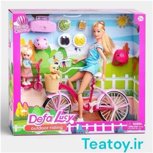 باربی دفا لوسی با دوچرخه و بچه 8457