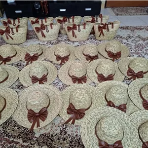 کلاه حصیری| دوخت چرخ خیاطی - رنگ روشن